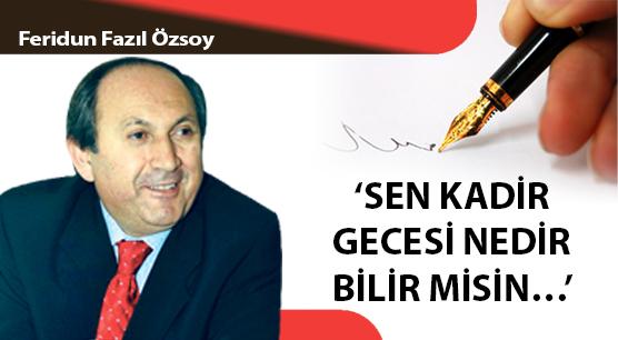 ‘SEN KADİR GECESİ NEDİR BİLİR MİSİN…’