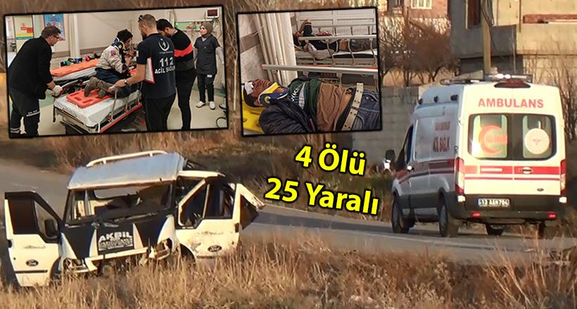 Göçmenleri Taşıyan Minibüs Takla Attı