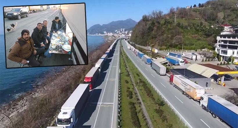 Sarp Sınır Kapısında TIR Kuyruğu