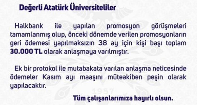 Ata-Uni Çalışanlarına Rekor Promosyon