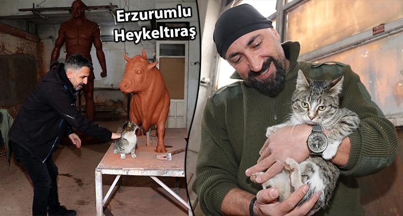 Atölyesini kedilere açtı