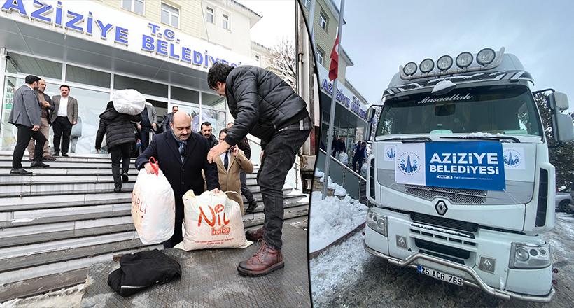 Aziziye Belediyesi’nde yardım seferberliği