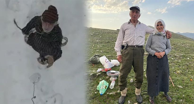 Yaşlı çiftin yardımına drone yetişti