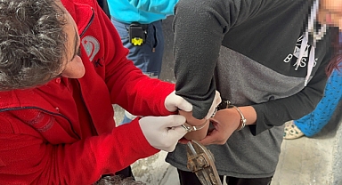 Ekipler bir saat uğraştı