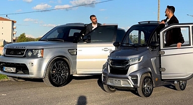 2.3 metrelik minik elektrikli araç, tüm dikkatleri üzerine çekti