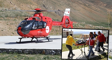 Ambulans helikopterle hastaneye ulaştırıldı!