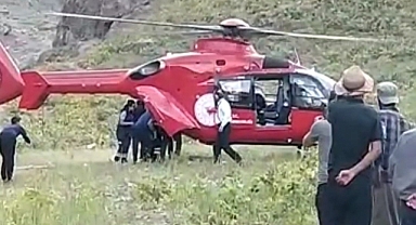 Attan düşen vatandaş ambulans helikopterle kurtarıldı