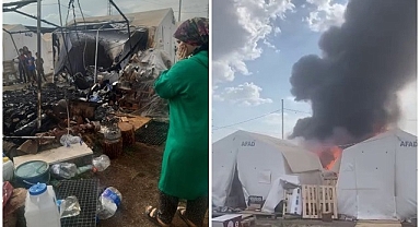 Çadır kentte korkutan yangın   