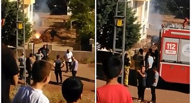 Elektrik hattında çıkan yangın paniğe neden oldu   