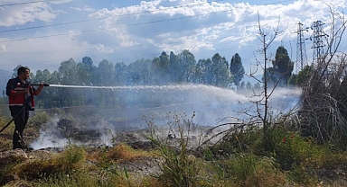 Hidroelektrik santrali arazisinde korkutan yangın