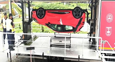  Jandarmadan simülatörlü emniyet kemeri eğitimi