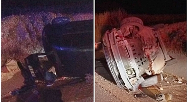 Kadın polis memurları kontrolden çıkarak takla attılar