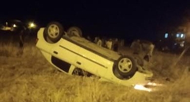 Kontrolden çıkan otomobil takla attı