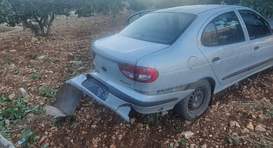 Yoldan çıkarak tarlaya devrildi
