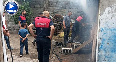 Ahırda çıkan yangın korkuttu