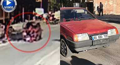 Aniden yola çıktılar! İşte 3 çocuğa otomobilin çarptığı anlar!