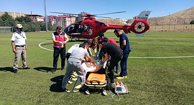 Astım hastasının yardımına hava ambulansı yetişti