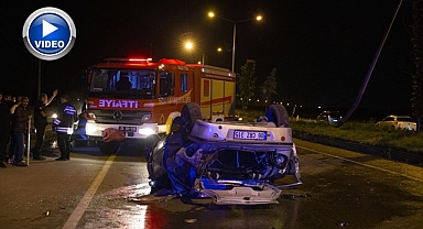 Erzurum'da kaza! Takla atan otomobildeki 2 kişi yaralandı