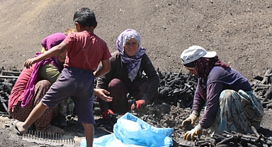 Kavurucu sıcakta kömür mesaisi