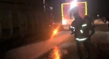 Lastikleri alev aldı imdadına itfaiye ekipleri yetişti