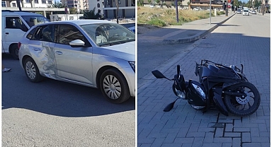 Otomobil ile motosiklet çarpıştı: 1 yaralı   