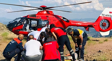 Tırmanırken düştü, ambulans helikopter havalandı!