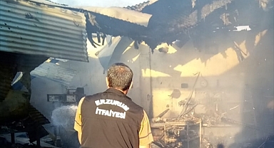 Erzurum'da atölyeyi saran alevler etrafa sıçradı