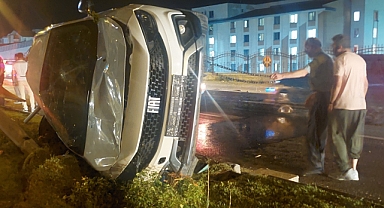 Erzurum'daki trafik kazasında faciadan dönüldü