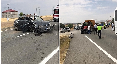 Otomobil ile traktör çarpıştı! Yaralılar var
