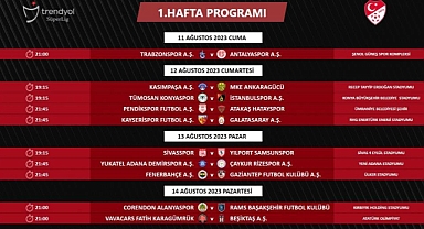 Trendyol Süper Lig'de 1. ve 2. hafta programı açıklandı