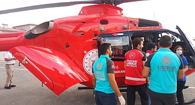 Ambulans helikopter 6 yaşındaki çocuk için havalandı