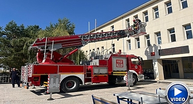 Erzurum'da öğrencilerle tatbikat yapıldı