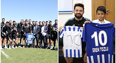 Erzurumsporlu minik taraftarın Eren Tozlu sevgisi karşılıksız kalmadı