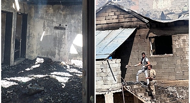 Evlerinden geriye kül yığınları kaldı