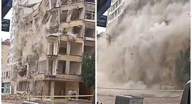 6 katlı bina korna sesi ile yıkıldı