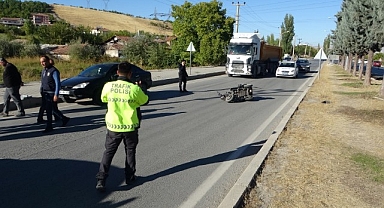 Elektrikli bisikletle çarpıştı!