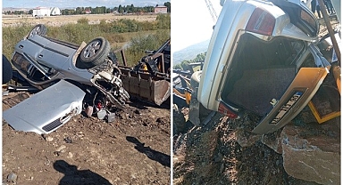 Kontrolden çıkan otomobil mezarları oldu