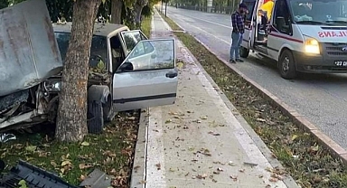 Kontrolünü kaybetti... Bodoslama ağaca daldı!