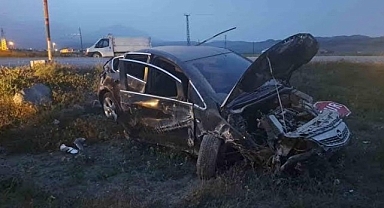 Lastiği patlayınca kaçınılmaz son gerçekleşti!