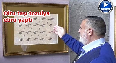 Oltu taşı bu kez ebru ile buluştu