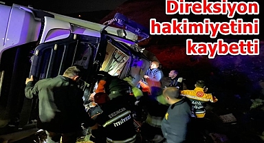 Tırın içinde sıkıştı! Ekipler seferber oldu!