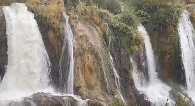 Yağmurlar şelaleyi coşturdu