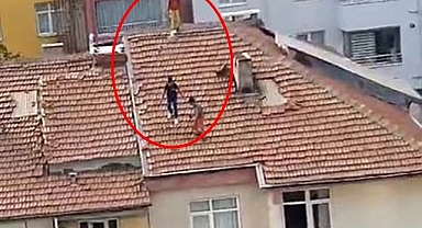 Yürekler ağza geldi! Çocukların tehlikeli oyunu!