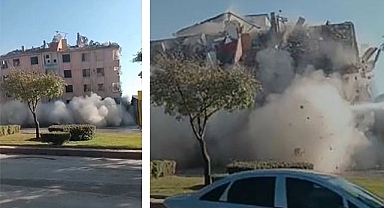 5 katlı bina korna sesi ile yıkıldı