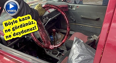 Aracın direksiyonu kırıldı!