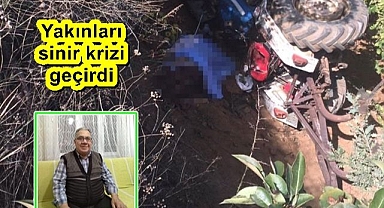Devrilen traktörünün altında feci şekilde can verdi!