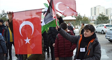 Erzurum'da öğrenciler Gazze'ye yönelik saldırıları kınadı