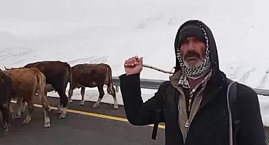 Erzurum’da yaylacıların zorlu yolculuğu