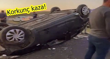 Kontrolden çıkan araç takla attı!