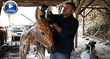 Kurumuş ağaçlar sanat eserine dönüşüyor